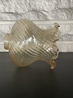 Elegant 1 5  Fitter Yellow Amber Swirl Glass Candle Electric Or Oil Lamp Shade