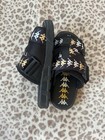 Kappa Men s Black Logo Slide Sandals White gold Accents Us 5 Slip-on