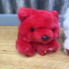 2 Puffkins Valentine s Day Plush Bear Lot Hugs   Kisses Red   White W  Name Tags