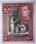 Travelstamps  1938 St  Vincent Stamps Sg155  6d Black   Lake  Mint  Og  Hinged