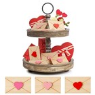  15pcs Valentine s Day Tiered Tray Decor  Happy Valentines Mini Wooden 