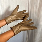Vintage 80 s Gloves Size 6 Classic Mob Wife Old Money Elegant Tan Leather Gloves