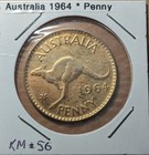 1964 Australia Penny Circulated Km 56 Free Shipping