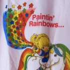 Vintage 80   s Rainbow Brite Nightgown Girls Size 12 Pink Ruffle Sleep Dress