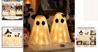 Charming 2-pack Light Up Ghost Decorations With Warm String Lights For Halloween