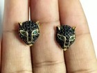 4ct Round Cut Lab-created Black Onyx Men s Stud Earrings 14k Yellow Gold Finish