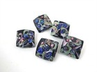 4 Lampwork Handmade Glass Blue Lace Square Beads 21mm