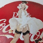 Vintage Coca Cola Porcelain Sign - Beverage Gas Pump Bottling Service Soda Sign