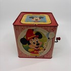 Vintage 1958 Mattel Mickey Mouse    in The Music Box    Tin Jack-in-the-box