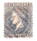 1881 St  Vincent Sc  27 - Four Pence - Queen Victoria - Used - Cv 130