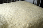 Nicole Miller Yellow Matelasse Coverlet Bedspread Queen Sz Quilted Florals Vgc
