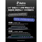 Astro Pneumatic 13-piece 1 4  Drive Low Profile Nano Impact Sockets  hyphen  Met