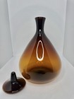 Htf Vintage Mcm Large Greenwich Flint Craft Decanter Burnt Honey 14    W stopper