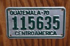 1970 Guatemala  Motorcycle  License Plate - Central America - Nice Quality