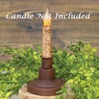 New Primitive Rusty Taper Candle Holder Metal Primitive Rust Farmhouse 3 hx3 5 w