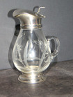 Etched Glass Crystal Syrup With Sterling Lid And Base