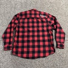 Eskimo Shirt Mens Large Red Black Buffalo Plaid Flannel Button Down Ice Fishing