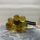 Vintage 1960 s Mcm Large Cluster Of Yellow Gold  Amber Lucite Acrylic Grapes 10   