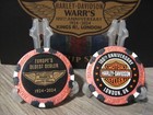 Warr s Harley Davidson Poker Chip - 100th Anniversary - London  England - Red