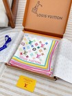 Louis Vuitton Multicolor Monogram Silk Scarf With Gift Box And Gift Bag