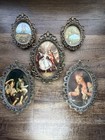 Vintage Ornate Oval Wall Picture Frames Gallery Set 5pc Victorian Baroque Italy