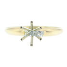 14k Yellow Gold Round Engagement Solitaire Ring 6 Prong Mounting Solid Setting