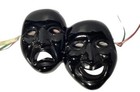 Tragedy Comedy Drama Earthenware Mask Mardi Gras Ceramic Carnival Angels Touch