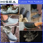 Hisea Men s Low Cut Deck Rain Boots Waterproof Saltwater Sailing Fishing Boots