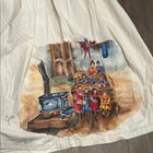 Vintage Apron Dress Schoolroom Class Teacher Greta Hand Painted Size Large 