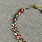 Beaded Anklet Ankle Bracelet 8 In Gold Clear Pink Purple Drizzle Translucent
