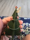Vintage Primitive Metal Green Christmas Tree Just Under 4  Tall