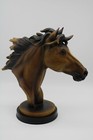 Pacific Collection - 9 75  Horse Head Statue figurine W  Wooden Base   Elegante