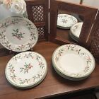 4 Lenox Christmas Holly Filigree Salad Luncheon Plates   4 Pasta Soup Bowls Set