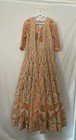 Peach Anarkali Suit Set - Matching Dupatta And Pants
