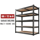 5-tier Heavy Duty Metal Shelving Storage Adjustable Garage Shelves Utility Rack