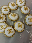 Lot Of 10  22  Mm  Designer Cc  Button Replacement Gold Tone Chanel Button
