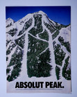 Absolut Peak Vintage 1990 Vodka Ski Slope Original Print Ad 8 5 X 11 