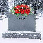 Christmas Headstone Cemetery Flower Saddle For Grave Red Poinsettia