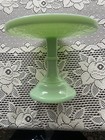 Vintage Mosser Co  Jadeite Green Glass Cake Stand  Vgc 7 1 8  Tall