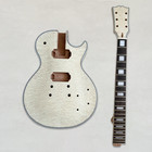 Diy Electric Guitar Kit Unfinish Quited Maple Top Mahogany Body  Golden Part