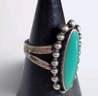 Vintage Native American Turquoise Sterling Silver Oval Ring