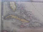 Hand Colored Map Caribbean West Indies Cuba Jamaica Haiti Porto Rico 1834