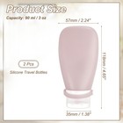 2 Pcs 3 Oz Silicone Squeeze Bottle  Refillable Travel Bottles  Deep Pink