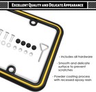 1pcs Heavy Duty Metal License Plate Frame  Made Of Zinc Alloy With 4 Hblk-yellow