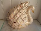 Vintage Swan Tv Lamp White   Gold Very Pretty Lit Up 
