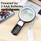 30x Extra Large Magnifying Glass With 18 Led Light Illuminated Reading Loupe
