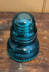 Vtg Blue Green Aqua Hemingray No  40 Telegraph Glass Insulator