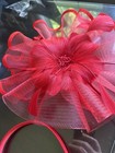 Fascinator Bright Red Feather Flower Hair Clip Church Wedding Party Headwear New