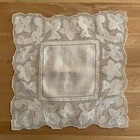 Antique Vintage Drawn Thread Hand Embroidered Hanky Handkerchief Swiss Appenzell