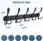 Wall Mounted Coat Rack  Five Heavy Duty Triple Hooks  All Metal Construction